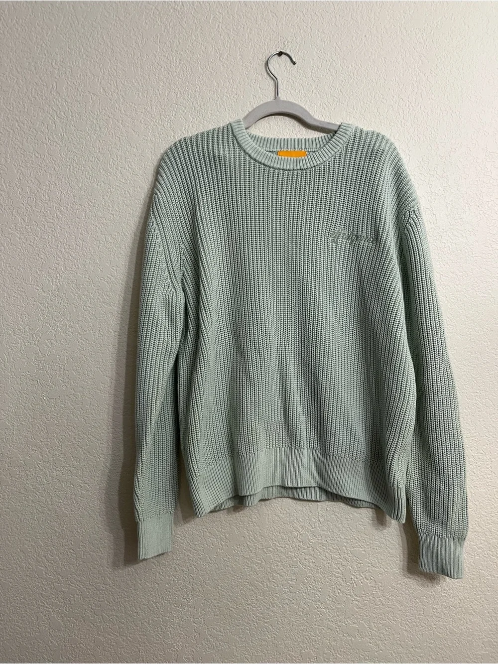 Effulgence Chunky Ribbed Knit Crewneck Sweater Pale Mint
